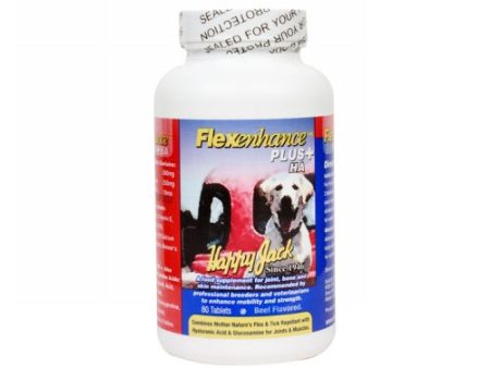 Flexenhance Plus + HA Joint Supplement for Dogs 80 Count by Happy Jack For Cheap