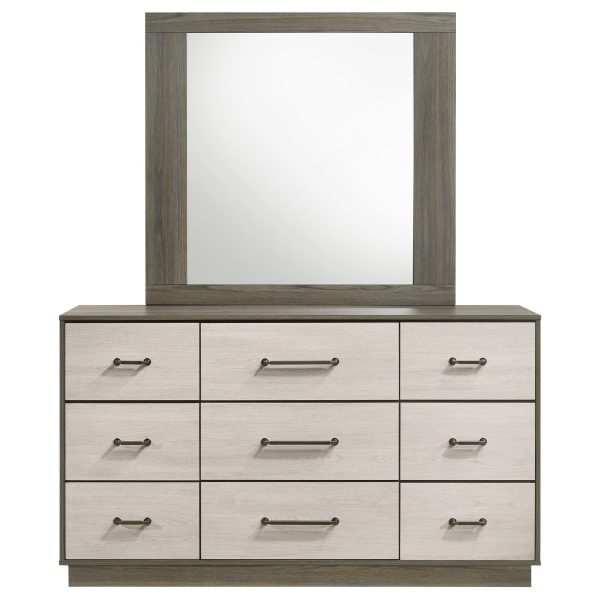 Fenwick - 9-Drawer Dresser With Mirror - Gray Oak For Discount