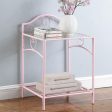 Massi - Metal 1-Shelf Nightstand - Powder Pink For Discount