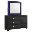 Penelope - 6-Drawer Dresser With Mirror - Midnight Star For Discount