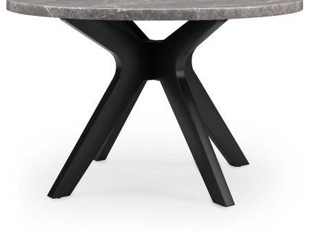 Glinari - Taupe   Black - Round Dining Room Table Fashion