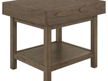 Owen - Rectangle End Table With Shelf - Brown Online