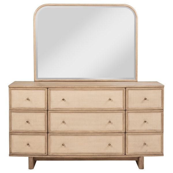 Kailani - 9-Drawer Dresser & Mirror - Beige Oak Hot on Sale