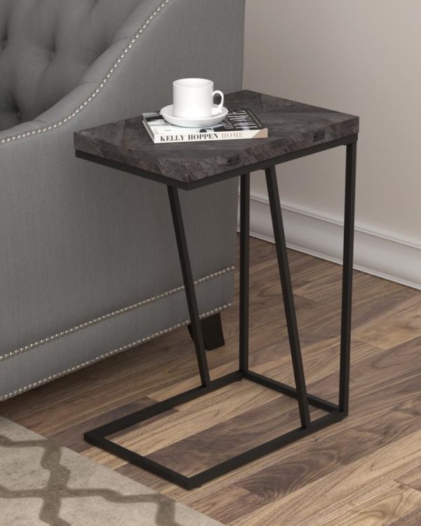 Carly - Expandable Engineered Wood C-Shaped Side Table Online Sale