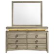 Giselle - 8-Drawer Dresser With Mirror - Rustic Beige For Cheap