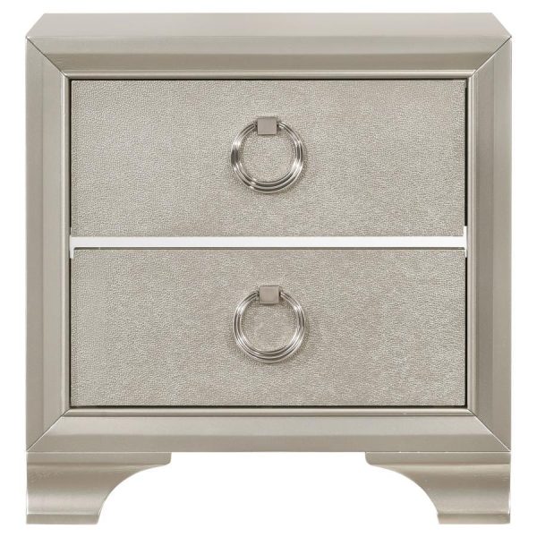 Salford - 2-Drawer Nightstand - Metallic Sterling For Sale