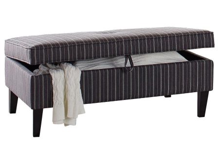 Ernest - Rectangular Upholstered Storage Ottoman - Black And White Online now