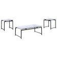 Clark - 3 Piece Faux Marble Top Coffee Table Set - White on Sale