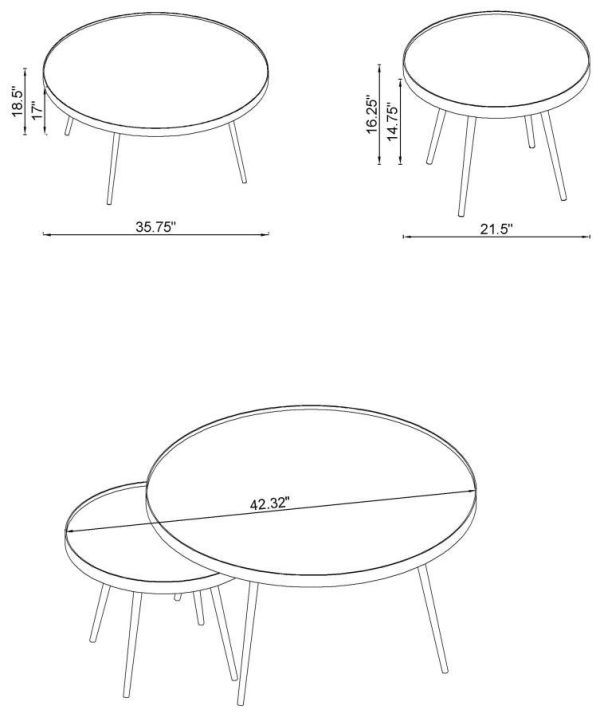 Kaelyn - 2 Piece Round Mirror Top Nesting Coffee Table Online Sale