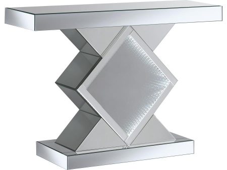 Andorra - Infinity Mirror LED Entryway Console Table - Silver Online Hot Sale