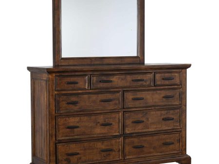 Elk Grove - 9-Drawer Dresser With Mirror - Vintage Bourbon Online now