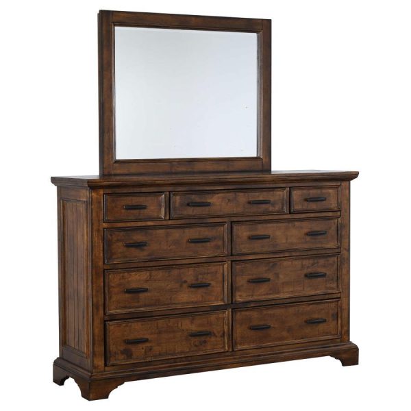 Elk Grove - 9-Drawer Dresser With Mirror - Vintage Bourbon Online now