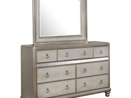 Bling - Game 7-Drawer Dresser With Mirror - Metallic Platinum Online Sale