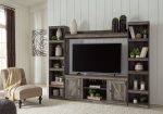 Wynnlow - Gray - 4-Piece Entertainment Center With LG TV Stand W Fireplace Option on Sale