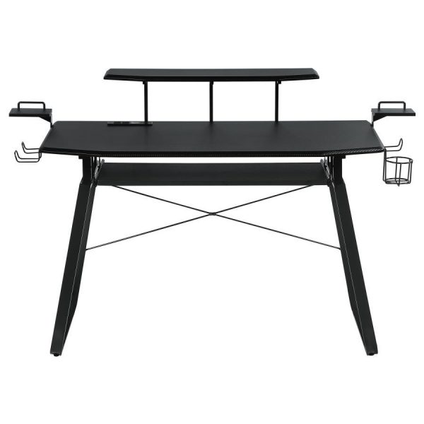 Alfie - Computer Gaming Desk With USB Ports - Black For Cheap