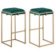 Nadia - Upholstered Backless Bar Stool (Set of 2) - Hunter Green Online Hot Sale