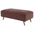 Elizabeth - Corduroy Upholstered Ottoman - Wine Red For Sale