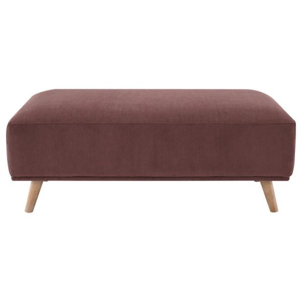 Elizabeth - Corduroy Upholstered Ottoman - Wine Red For Sale