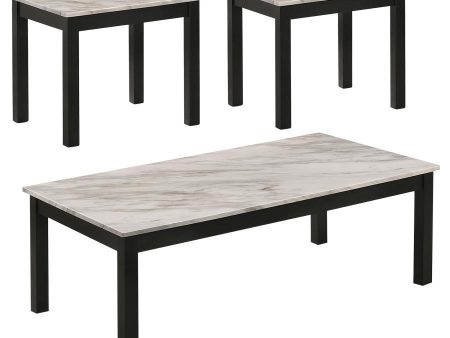 Bates - Faux Marble Top Coffee Table Set Discount