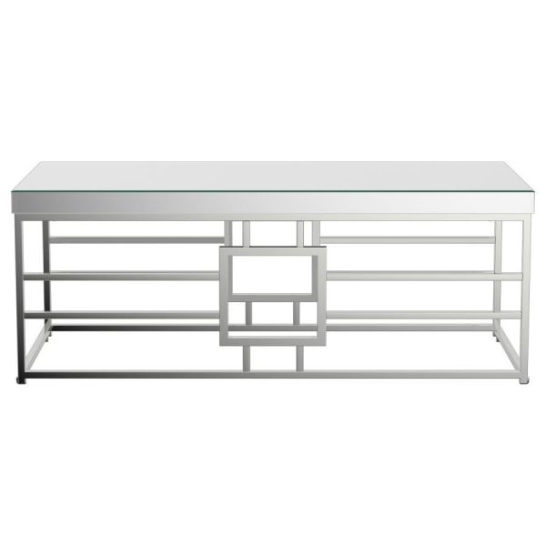 Dafina - Rectangular Mirrored Top Coffee Table - Chrome For Sale