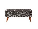 Cababi - Tribal Fabric Upholstered Accent Storage Bench - Black Sale