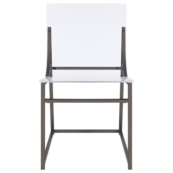 Adino - Acrylic Dining Side Chair (Set of 2) - Black Nickel Fashion