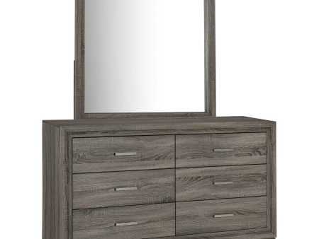 Wright - 6-Drawer Dresser And Mirror - Brown Oak Sale