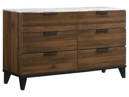 Mays - 6-Drawer Dresser - Walnut Online now