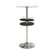 Gianella - Round Glass Top Bistro Bar Table - Chrome Discount