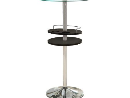 Gianella - Round Glass Top Bistro Bar Table - Chrome Discount