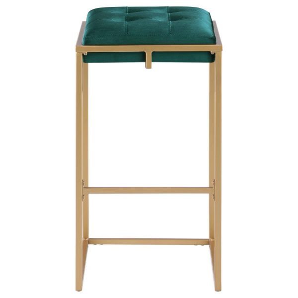 Nadia - Upholstered Backless Bar Stool (Set of 2) - Hunter Green Online Hot Sale