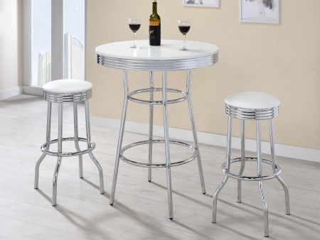 Retro - 3 Pieces Round 1950s Bistro Pub Bar Table Set Cheap