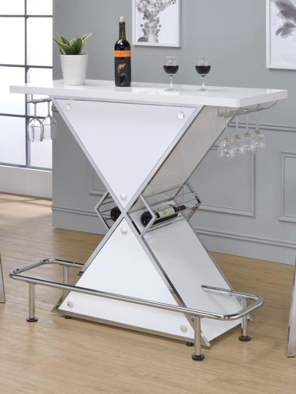 Atoka - Freestanding Home Bar Wine Cabinet - White High Gloss on Sale