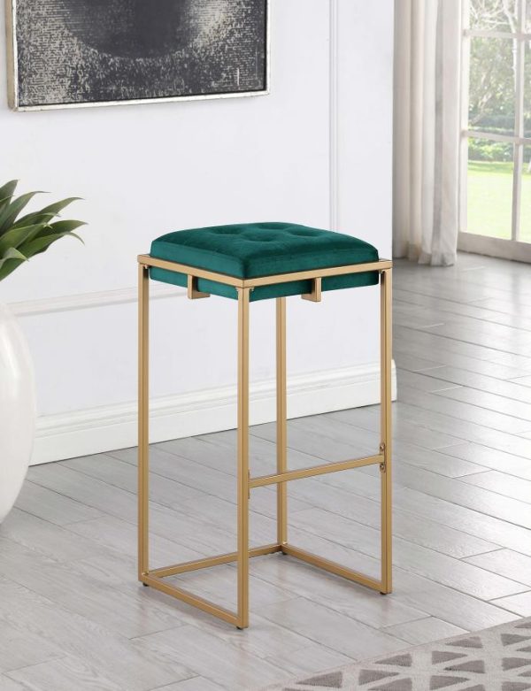 Nadia - Upholstered Backless Bar Stool (Set of 2) - Hunter Green Online Hot Sale