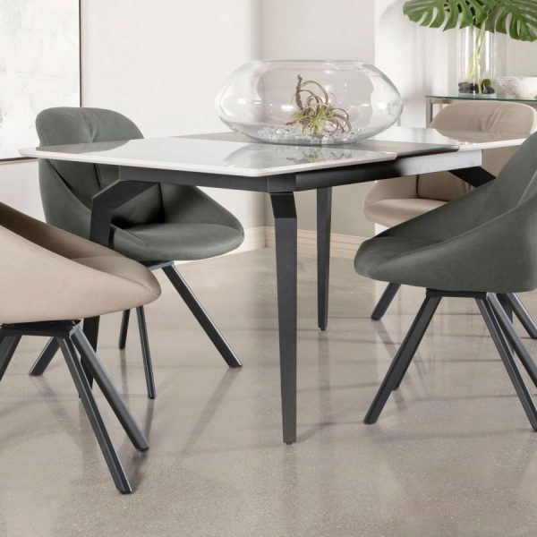 Mina - Rectangular Extension Dining Table - Gray Ceramic Discount