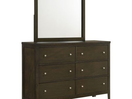 Wilkes - 6-Drawer Dresser And Mirror - Dark Cocoa For Sale