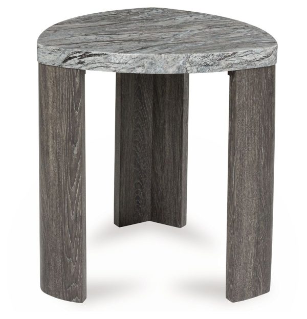 Surmour - Gray   Brown - Triangle End Table For Discount