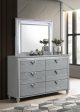 Veronica - 6-Drawer Dresser With Mirror - Light Silver Online Hot Sale