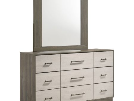 Fenwick - 9-Drawer Dresser With Mirror - Gray Oak For Discount