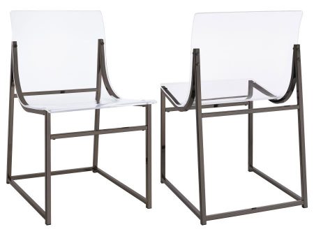 Adino - Acrylic Dining Side Chair (Set of 2) - Black Nickel Fashion