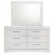 Ives - 6-Drawer Dresser And Mirror - White High Gloss Fashion