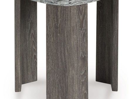 Surmour - Gray   Brown - Triangle End Table For Discount