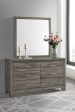 Wright - 6-Drawer Dresser And Mirror - Brown Oak Sale