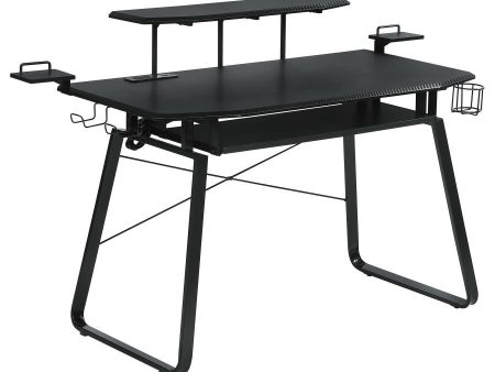 Alfie - Computer Gaming Desk With USB Ports - Black For Cheap