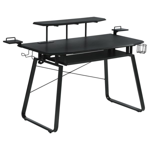 Alfie - Computer Gaming Desk With USB Ports - Black For Cheap