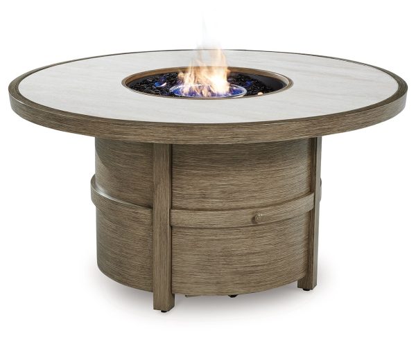 Rainier Ranch - Beige - Round Fire Pit Table Fashion