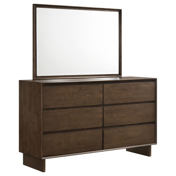 Glenwood - 6-Drawer Dresser And Mirror - Warm Brown For Discount