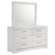 Ives - 6-Drawer Dresser And Mirror - White High Gloss Fashion