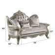 Libertee - Loveseat With 3 Pillows - Beige Fabric & Champagne Fashion