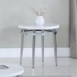 Avilla - Round Marble Top Side End Table - White Online Sale